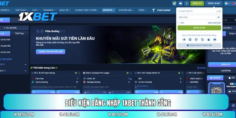 đăng nhập 1XBET