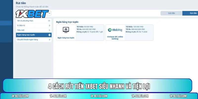 rút tiền 1XBET